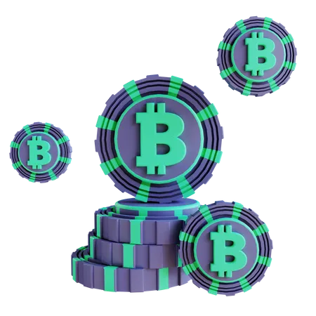 Stack of bitcoin 3D Illustration
