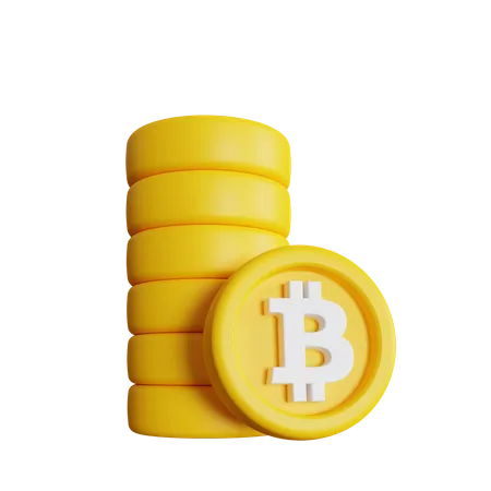 Stack Of Bitcoin  3D Icon