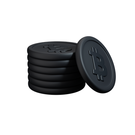 Stack of bitcoin crypto coins  3D Icon