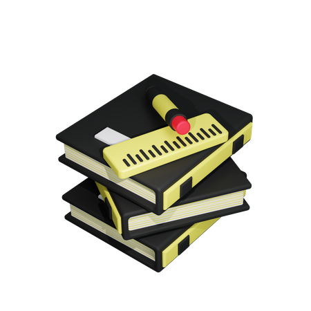 책 더미  3D Icon