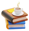 STACK OF BOOKS and COFFEE