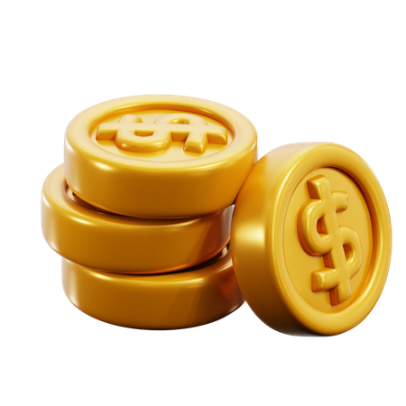 Stack Of Coin  3D Icon