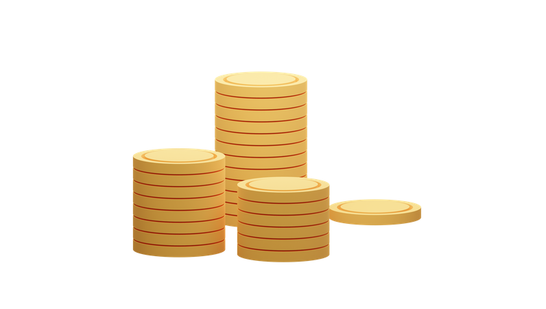 Stack of coin  3D Illustration