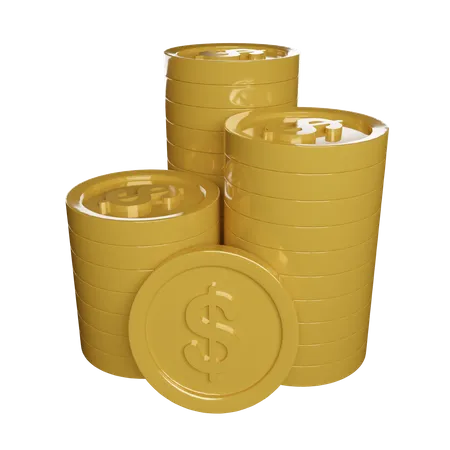 Stack of coin  3D Illustration