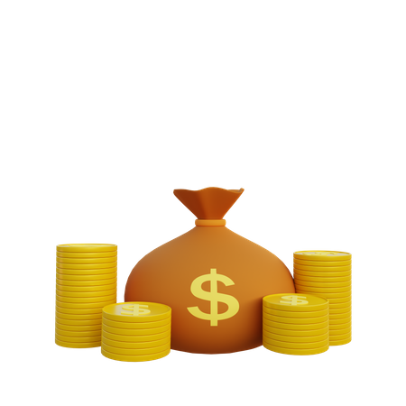 Stack of coin  3D Illustration