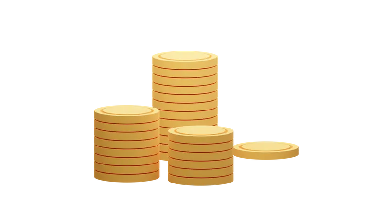 Stack of coin  3D Illustration