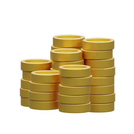 Stack of coin 3D Illustration