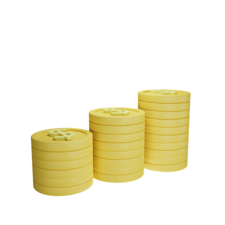 Stack Of Coin  3D Icon
