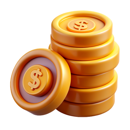 Stack of coins  3D Icon