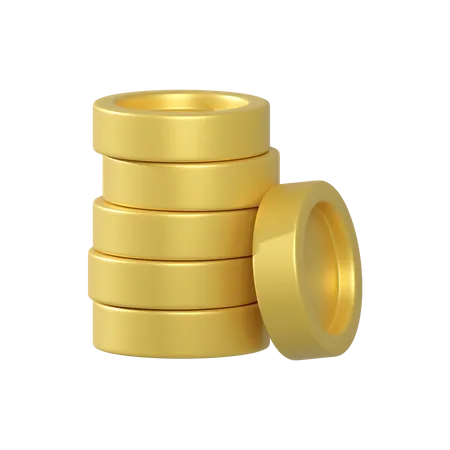 3 D Rendering Of Stack Of Coins Icon Isolated 3D Illustration