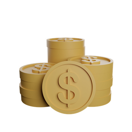 Stack of coins 3D Illustration
