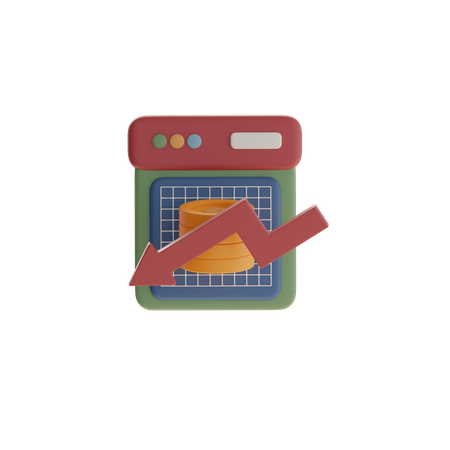 Stack Of Coins With Downward Arrow  3D Icon