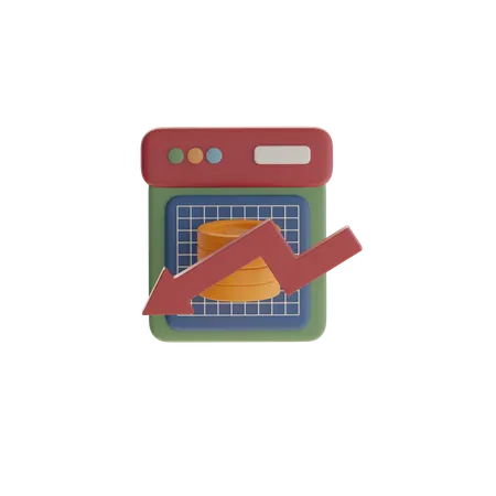 Stack Of Coins With Downward Arrow  3D Icon