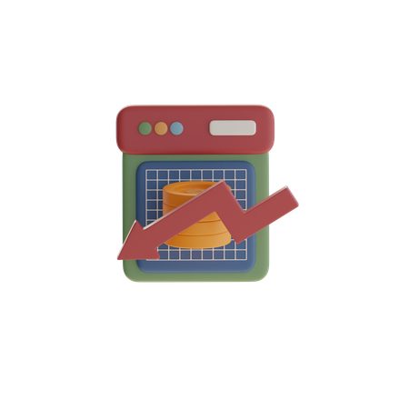 Stack Of Coins With Downward Arrow  3D Icon