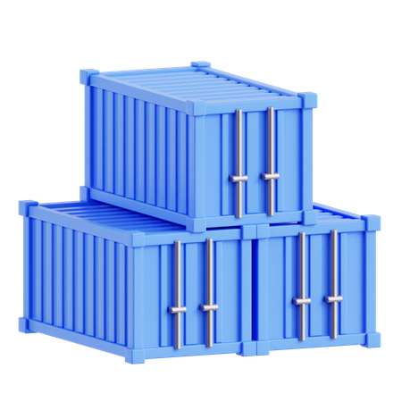 Stack of Containers  3D Icon