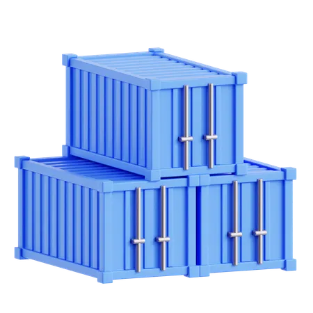 Stack of Containers  3D Icon