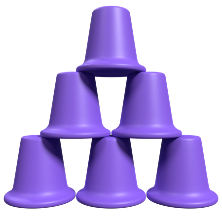 Stack Of Cups  3D Icon