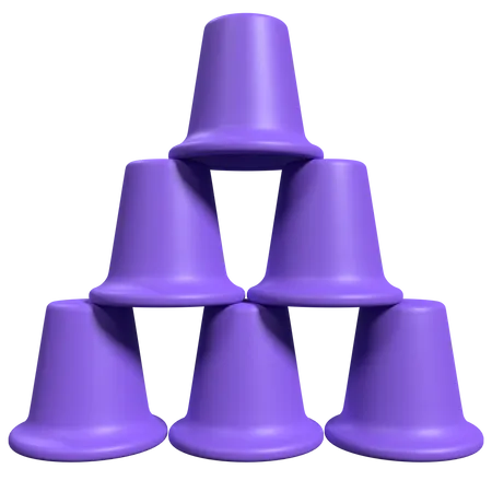 Stack Of Cups  3D Icon