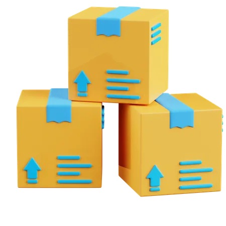 Stack of delivery box  3D Icon