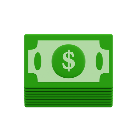 Stack Of Dollar  3D Icon