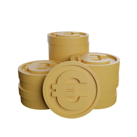 Stack of Euro coin  3D Illustration