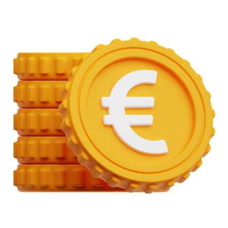 Stack Of Euro Coins  3D Icon