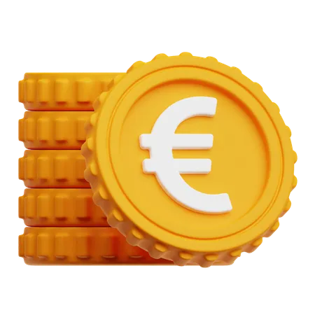 Stack Of Euro Coins  3D Icon