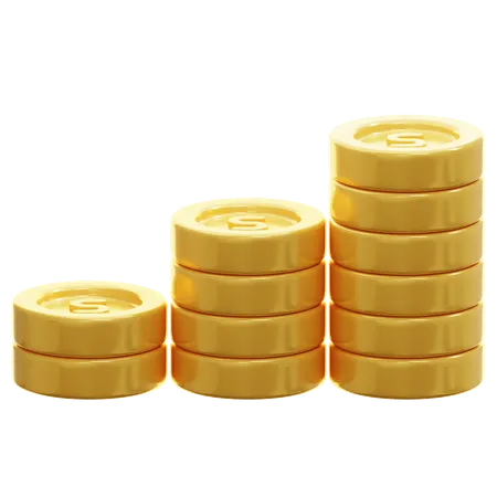 Stack of Golden Coins  3D Icon