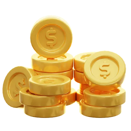 Stack of Golden Coins  3D Icon