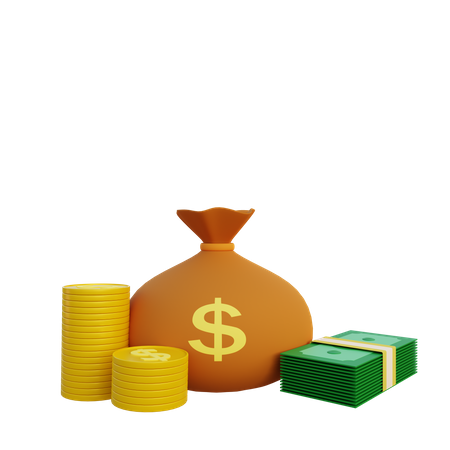 Stack of money 3D Illustration
