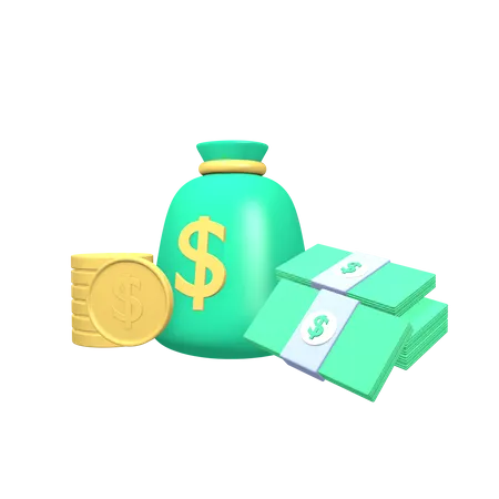 Stack of money  3D Illustration