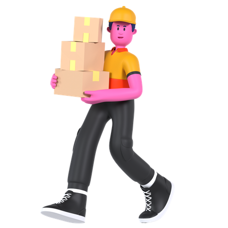 Stack of Packages  3D Icon