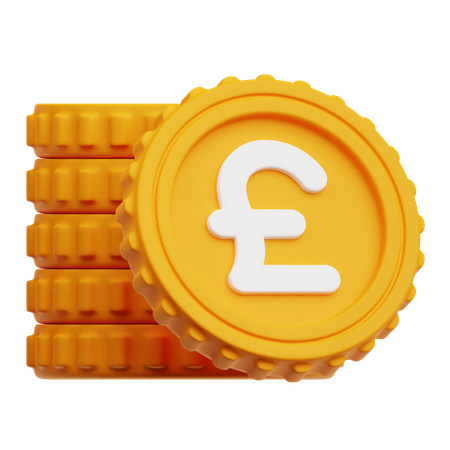 Stack Of Pound Coins  3D Icon