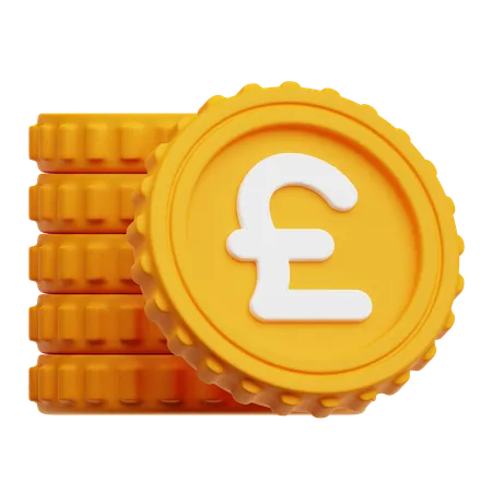 Stack Of Pound Coins  3D Icon