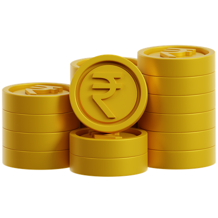 Stack of Rupee Coins  3D Icon