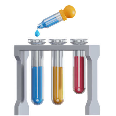 Stack Of Test Tube  3D Icon