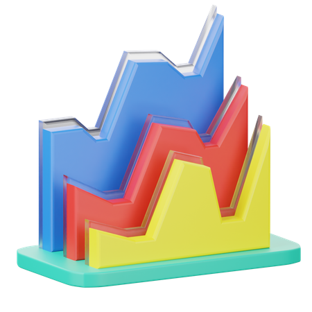Stacked Area Chart  3D Icon