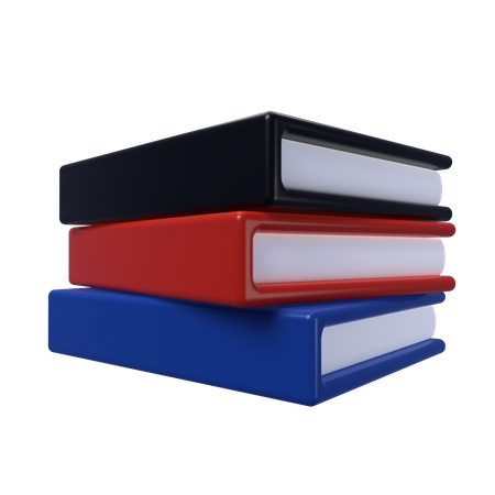 Stacked Book 3D Icon