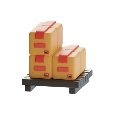 Stacked Boxes  3D Icon