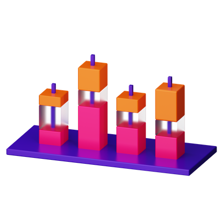 Stacked Chart  3D Icon