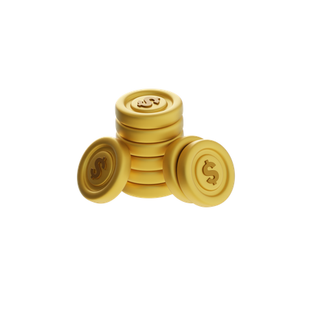 Stacked Coins  3D Icon