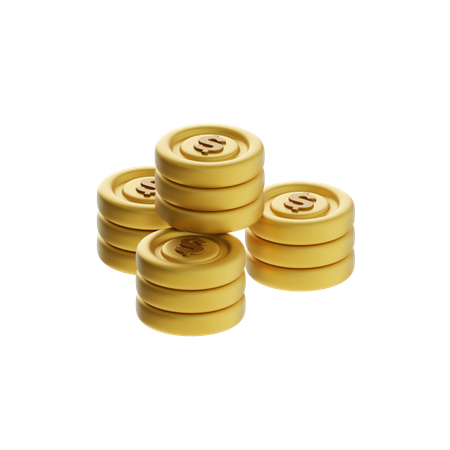 Stacked Coins  3D Icon