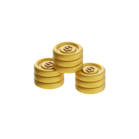 Stacked Coins  3D Icon