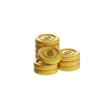 Stacked Coins  3D Icon
