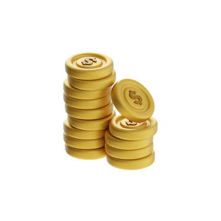 Stacked Coins  3D Icon