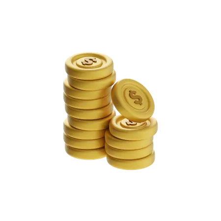 Stacked Coins  3D Icon