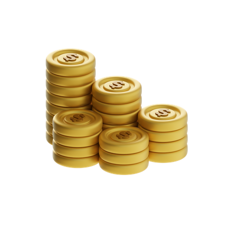 Stacked Coins  3D Icon
