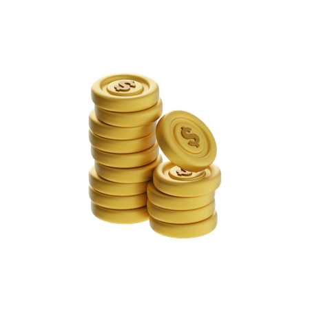Stacked Coins  3D Icon