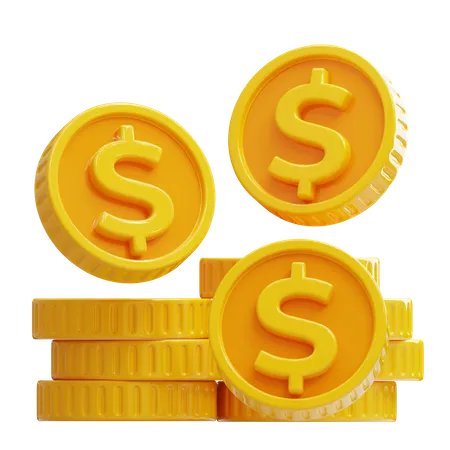 3 D Stacked Coins Illustration For Shopping And Payment Purpose 3D Icon