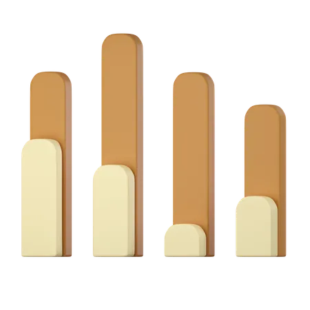 Stacked Column Chart  3D Icon